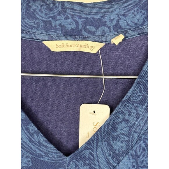 Soft Surroundings ARPINA TOP PATRIOT BLUE Cape Style Women’s Sz XS NEW - Picture 2 of 6